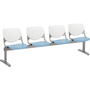 KFI Kool 4 Seat Beam Chair - Sky Blue Seat Color - Polypropylene Seat Material - White Back Color - Polypropylene, Aluminum Alloy Back Material - Powder Coated Silver Frame Color - Tubular Steel Frame Material - 1 Each