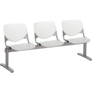 KFI Kool 3 Seat Beam Chair - Light Gray Seat Color - Polypropylene Seat Material - White Back Color - Polypropylene, Aluminum Alloy Back Material - Powder Coated Silver Frame Color - Tubular Steel Frame Material - 1 Each