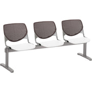 KFI Kool 3 Seat Beam Chair - White Seat Color - Polypropylene Seat Material - Brownstone Back Color - Polypropylene, Aluminum Alloy Back Material - Powder Coated Silver Frame Color - Tubular Steel Frame Material - 1 Each