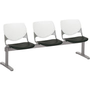 KFI Kool 3 Seat Beam Chair - Black Seat Color - Polypropylene Seat Material - White Back Color - Polypropylene, Aluminum Alloy Back Material - Powder Coated Silver Frame Color - Tubular Steel Frame Material - 1 Each