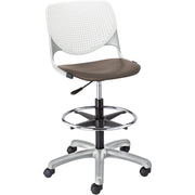 KFI Kool Stool With Perforated Back - Brownstone Seat Color - Polypropylene Seat Material - White Back Color - Polypropylene, Aluminum Alloy Back Material - Powder Coated Silver Frame Color - Tubular Steel Frame Material - 5-star Base - 1 Each