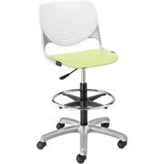 KFI Kool Stool With Perforated Back - Lime Green Seat Color - Polypropylene Seat Material - White Back Color - Polypropylene, Aluminum Alloy Back Material - Powder Coated Silver Frame Color - Tubular Steel Frame Material - 5-star Base - 1 Each