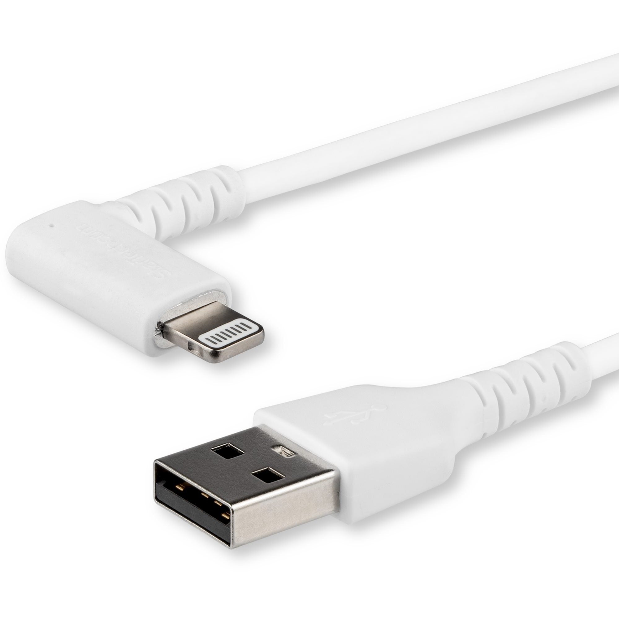 StarTech.com 3.28 ft Lightning to USB-A Data Transfer Cable, MFI Certified, Shielded, White, 1 Each
