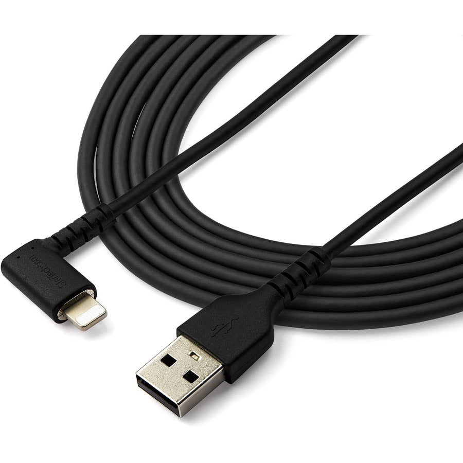 StarTech.com 6.56 ft Lightning to USB Type-A Data Transfer Cable, MFI Certified, Black, 1 Each