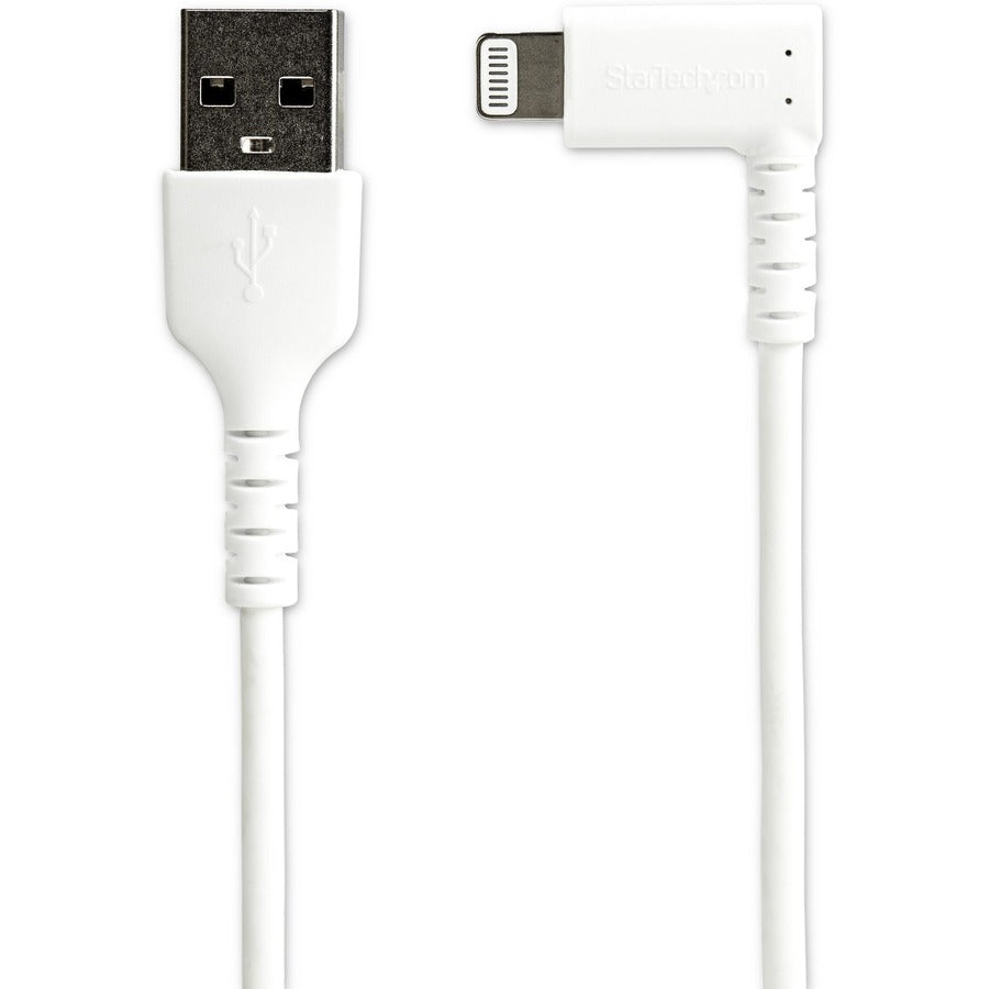 StarTech.com 6.56 ft Lightning to USB Type-A Data Transfer Cable, MFI Certified, Shielded, White, 1 Each