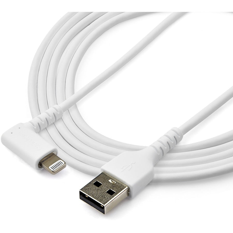 StarTech.com 6.56 ft Lightning to USB Type-A Data Transfer Cable, MFI Certified, Shielded, White, 1 Each