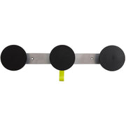 3 Hooks - 66.14 lb (30 kg) Capacity - 1.4" Height x 4.3" Width - for Coat, Clothes - Metal - Silver, Black, Metallic Gray - Powder Coated - 1 Each