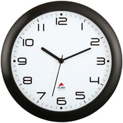 Alba Wall Clock - Analog - Quartz - White Main Dial - Black Case - Classic Style
