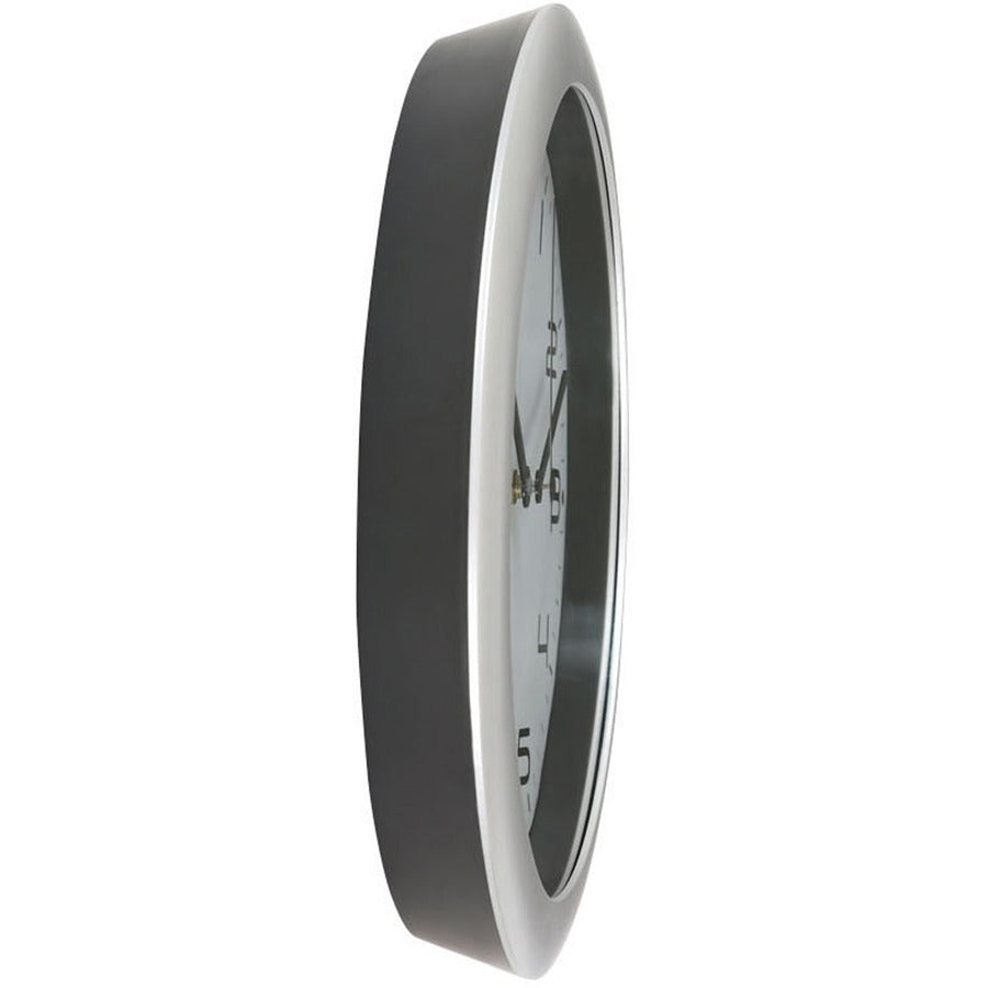 Alba Wall Clock - Analog - Quartz - White Main Dial - Metallic Gray Case - Classic Style