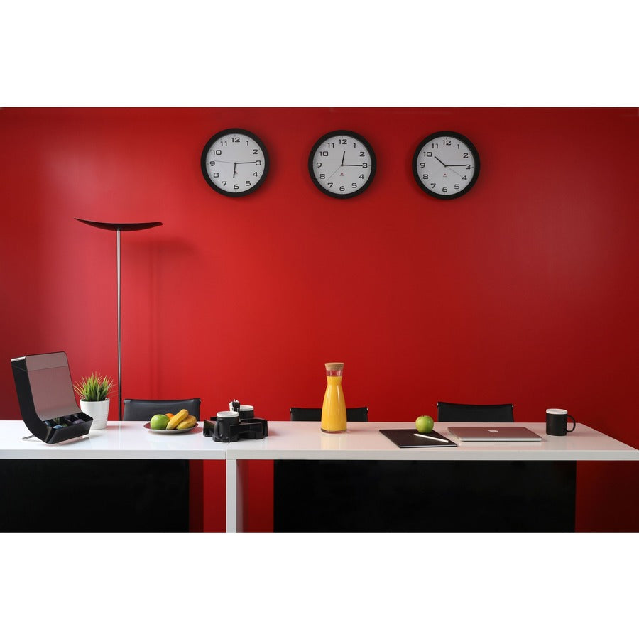 Alba Wall Clock - Analog - Quartz - Black Case