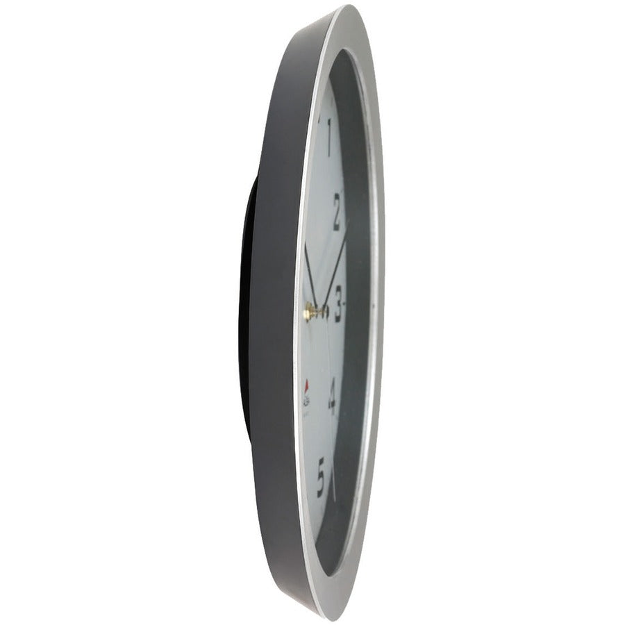 Alba Wall Clock - Analog - Quartz - Metallic Gray Case - Classic Style