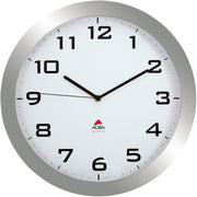 Alba Wall Clock - Analog - Quartz - Metallic Gray Case - Classic Style
