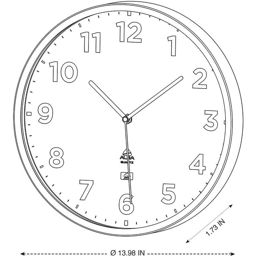 Alba Wall Clock - Analog - Quartz - Silver Case - Contemporary Style