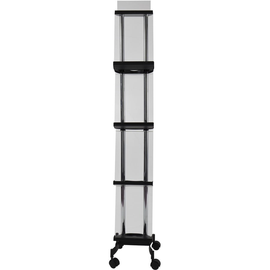 Alba Display Rack - 66.54" Height x 12.80" Width x 12.20" Depth - Black - Chrome Metal, Polyvinyl Chloride (PVC), Acrylonitrile Butadiene Styrene (ABS) - 1 Each