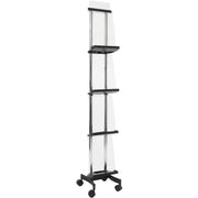 Alba Display Rack - 66.54" Height x 12.80" Width x 12.20" Depth - Black - Chrome Metal, Polyvinyl Chloride (PVC), Acrylonitrile Butadiene Styrene (ABS) - 1 Each