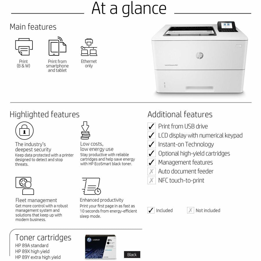 HP LaserJet Enterprise M507 M507n Desktop Laser Printer - Monochrome