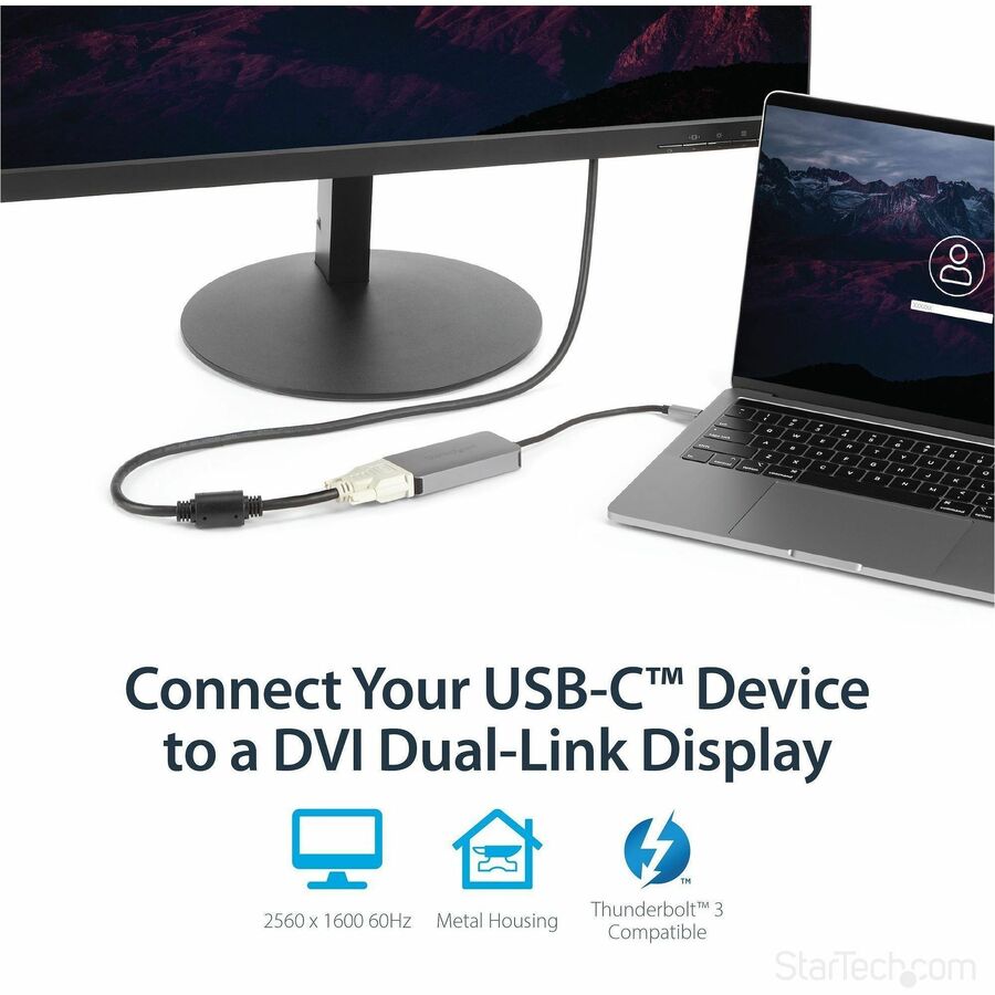 StarTech.com USB-C to DVI Adapter - Dual-Link Connectivity - Active Conversion