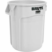 Rubbermaid Commercial Brute 10-Gallon Vented Container - 10 gal Capacity - Round - 17.3" Height x 15.6" Diameter - Plastic - White - 1 Each