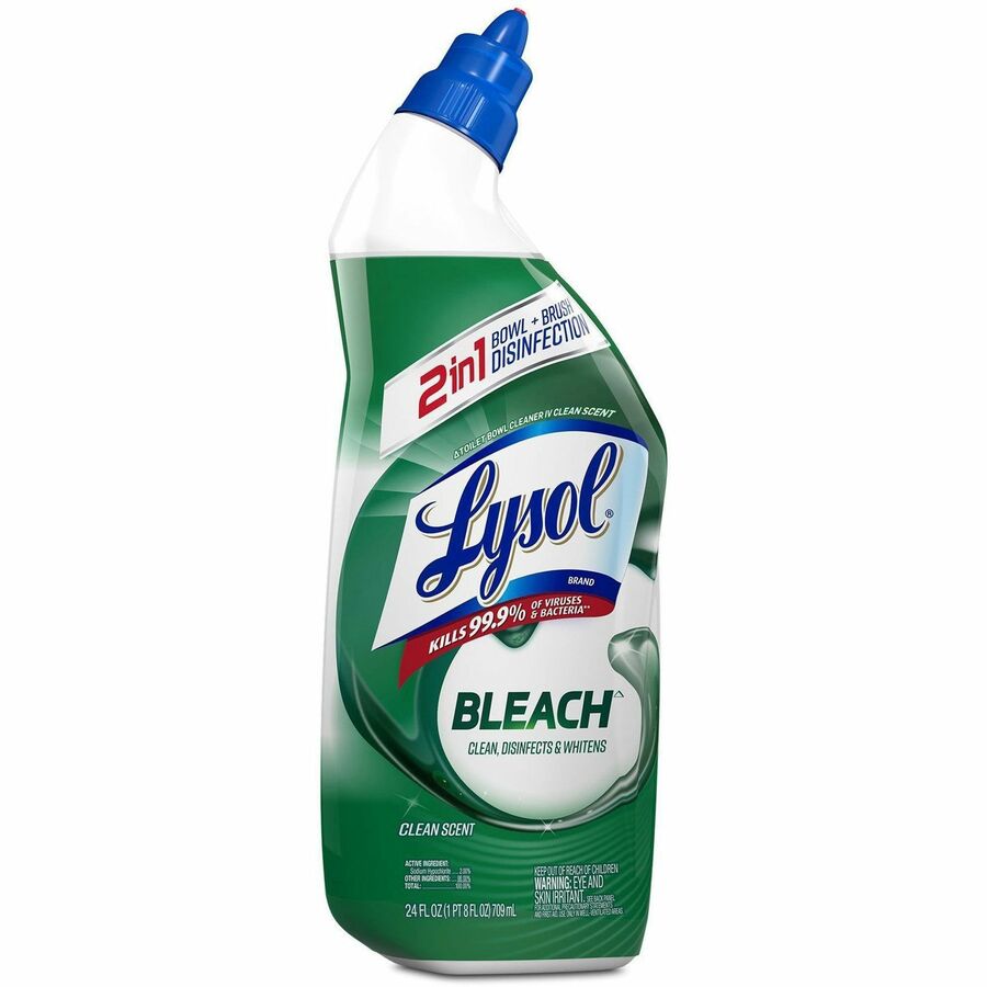 Lysol Bleach Toilet Bowl Cleaner - 24 fl oz (0.8 quart) - Disinfectant - Blue Bottle - 1 Each