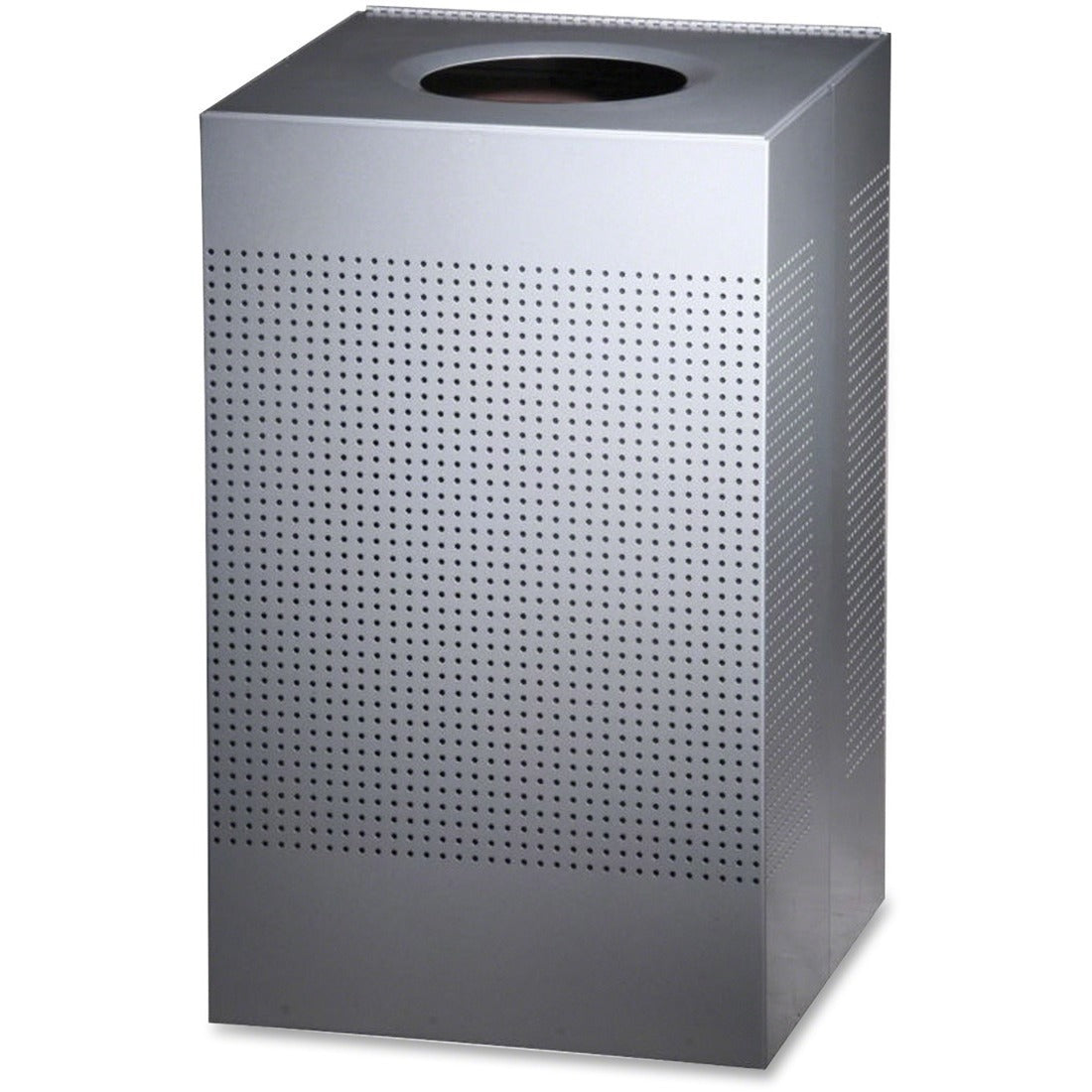 20 gal Capacity - Square - Perforated, Fire-Safe, Durable - 30.4" Height x 18.4" Width x 18.4" Depth - Steel, Metal - Silver Metallic - 1 Each