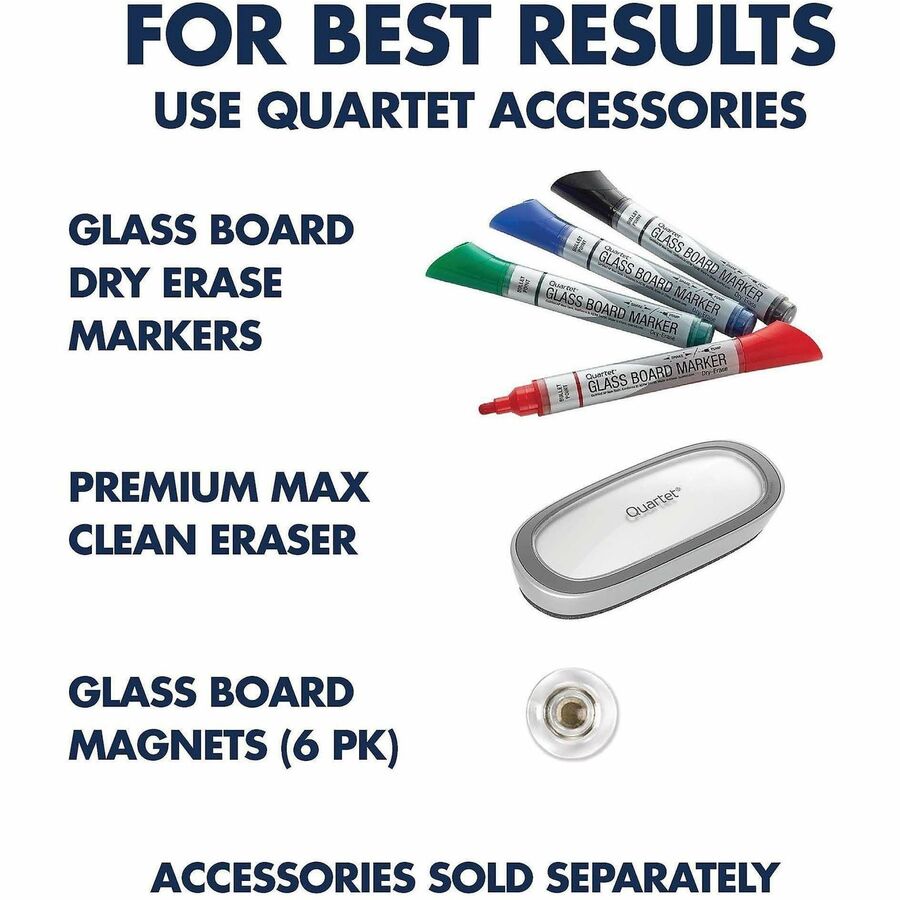 48" (4 ft) Width x 36" (3 ft) Height - White Tempered Glass Surface - Rectangle - Horizontal/Vertical - Magnetic - Scratch Resistant, Accessory Tray, Durable, Dent Resistant, Non-absorbent, Frameless, Ghost Resistant, Stain Resistant - 1 Each