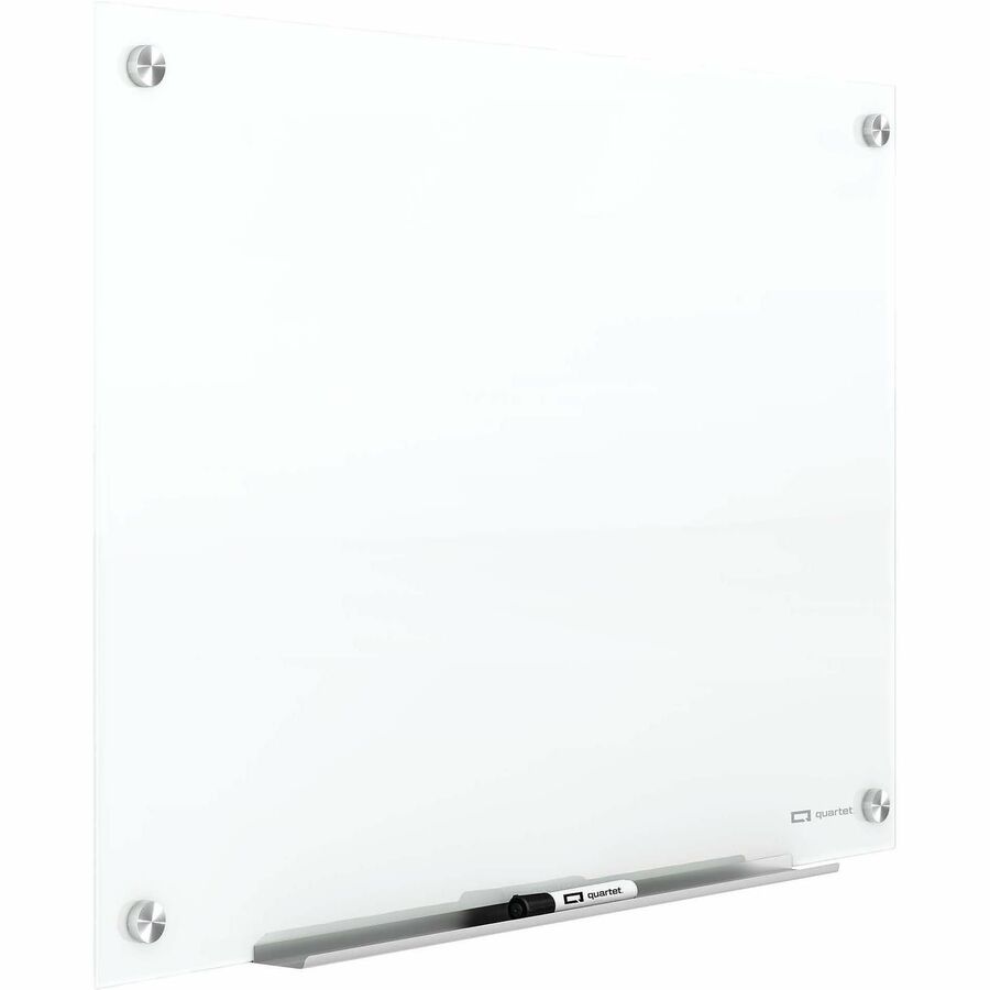 Quartet Infinity Magnetic Glass Dry-Erase Board, 72" x 48", White Tempered Glass, Rectangle, Magnetic, Frameless, Accessory Tray, 2 Magnets, 1 Marker, 1 Each