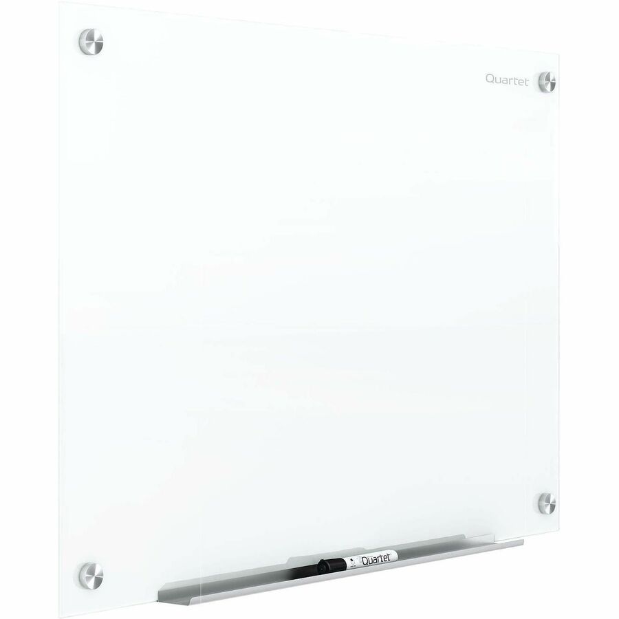 96" (8 ft) Width x 48" (4 ft) Height - Brilliance White Tempered Glass Surface - Rectangle - Horizontal/Vertical - Magnetic - 1 Each