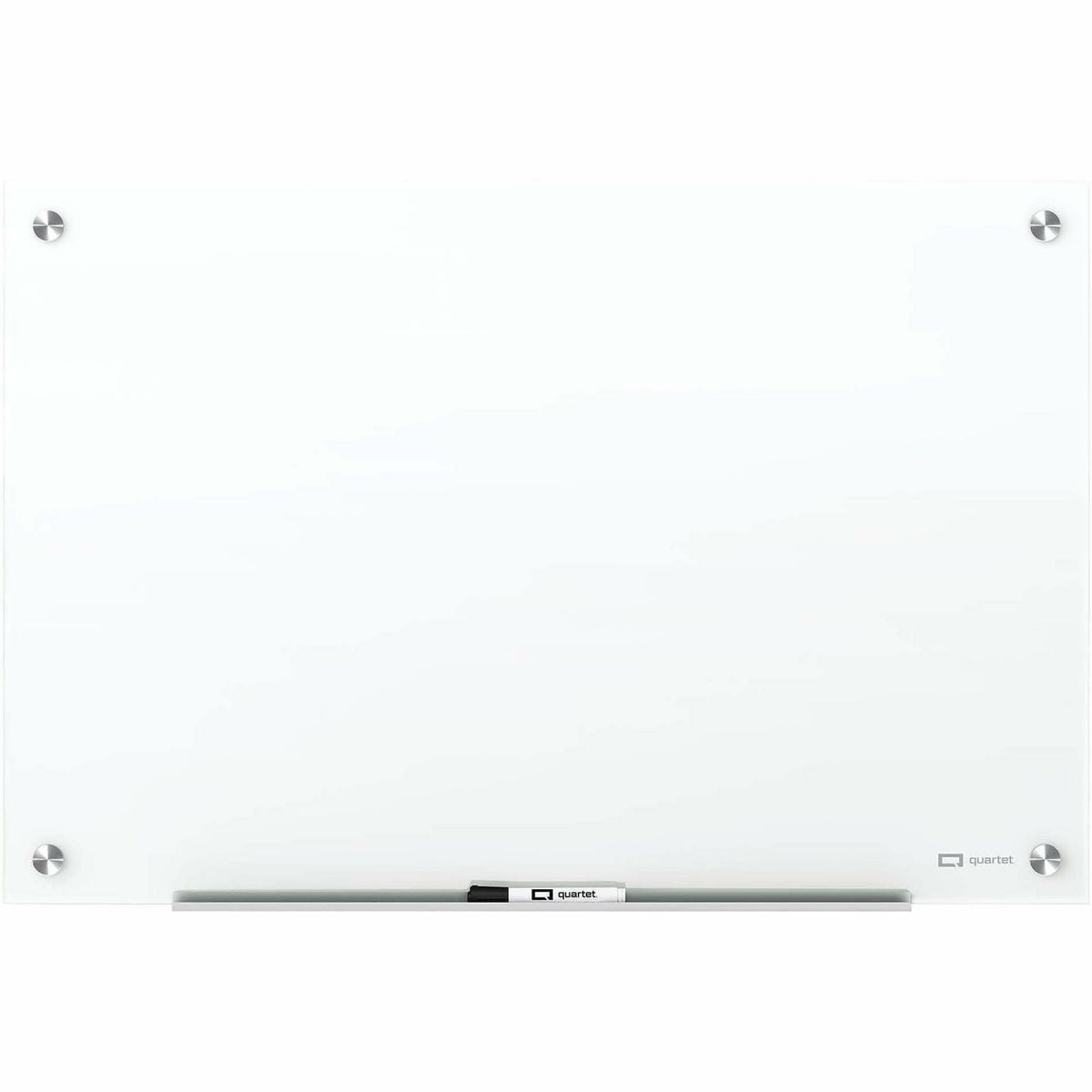 96" (8 ft) Width x 48" (4 ft) Height - Brilliance White Tempered Glass Surface - Rectangle - Horizontal/Vertical - Magnetic - 1 Each