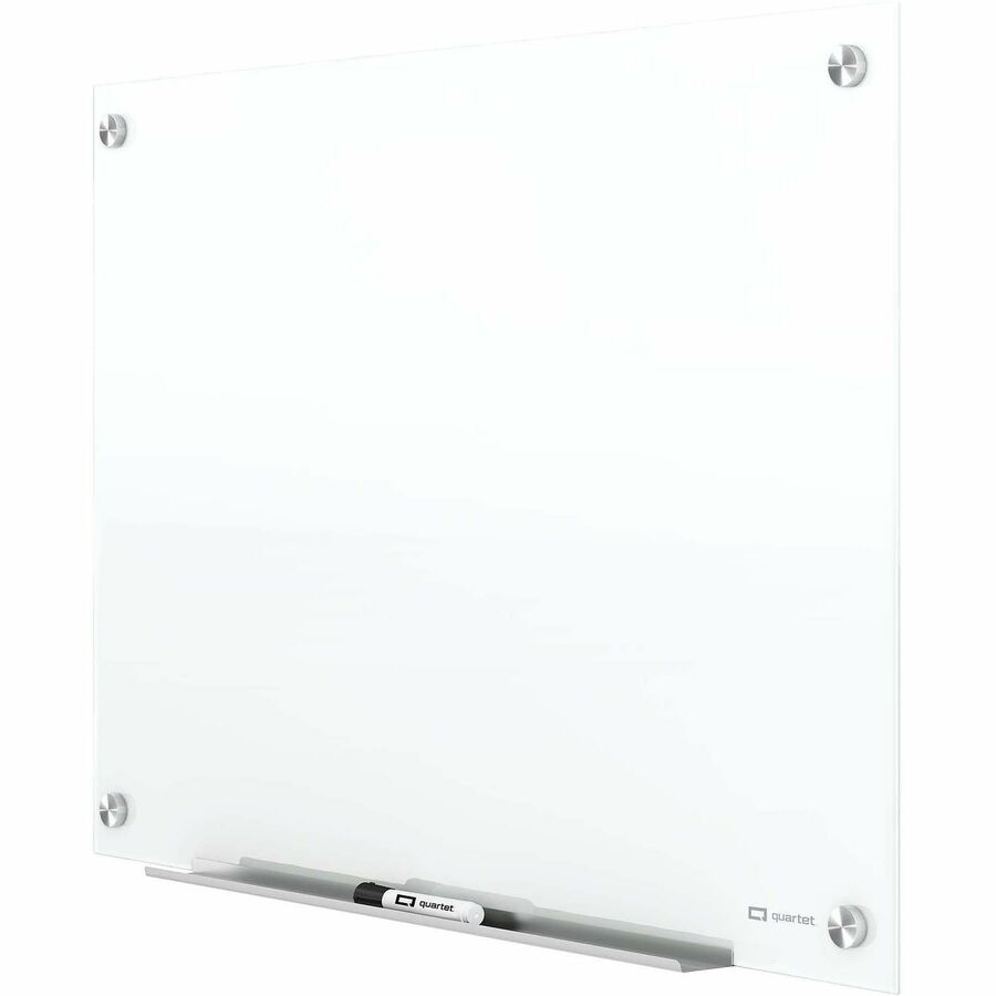 96" (8 ft) Width x 48" (4 ft) Height - Brilliance White Tempered Glass Surface - Rectangle - Horizontal/Vertical - Magnetic - 1 Each