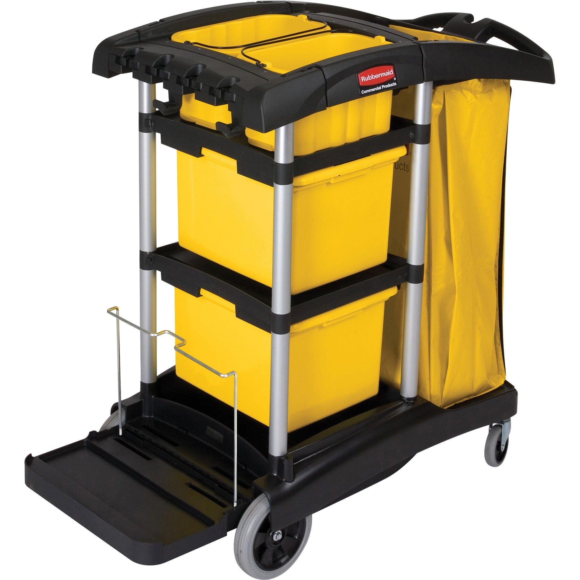 4" Caster Size - 48.25" Width x 22" Depth x 44" Height - Yellow, Black - 1 Each