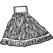 Rubbermaid Commercial 5" Headband Blend Wet Mop - Medium - Cotton, Synthetic Yarn - 6 / Carton