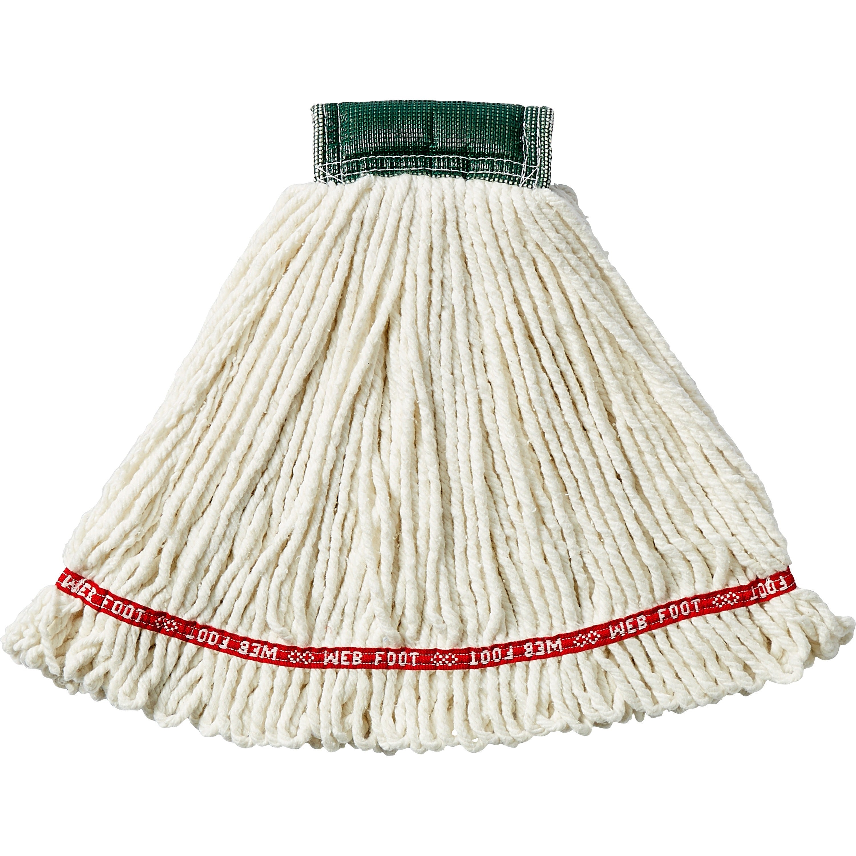 Rubbermaid Commercial 5" Headband Shrinkless Wet Mop - Medium - Shrinkless, Chemical Resistant, Durable - Cotton, Yarn, Synthetic, PVC - White - 1 Each