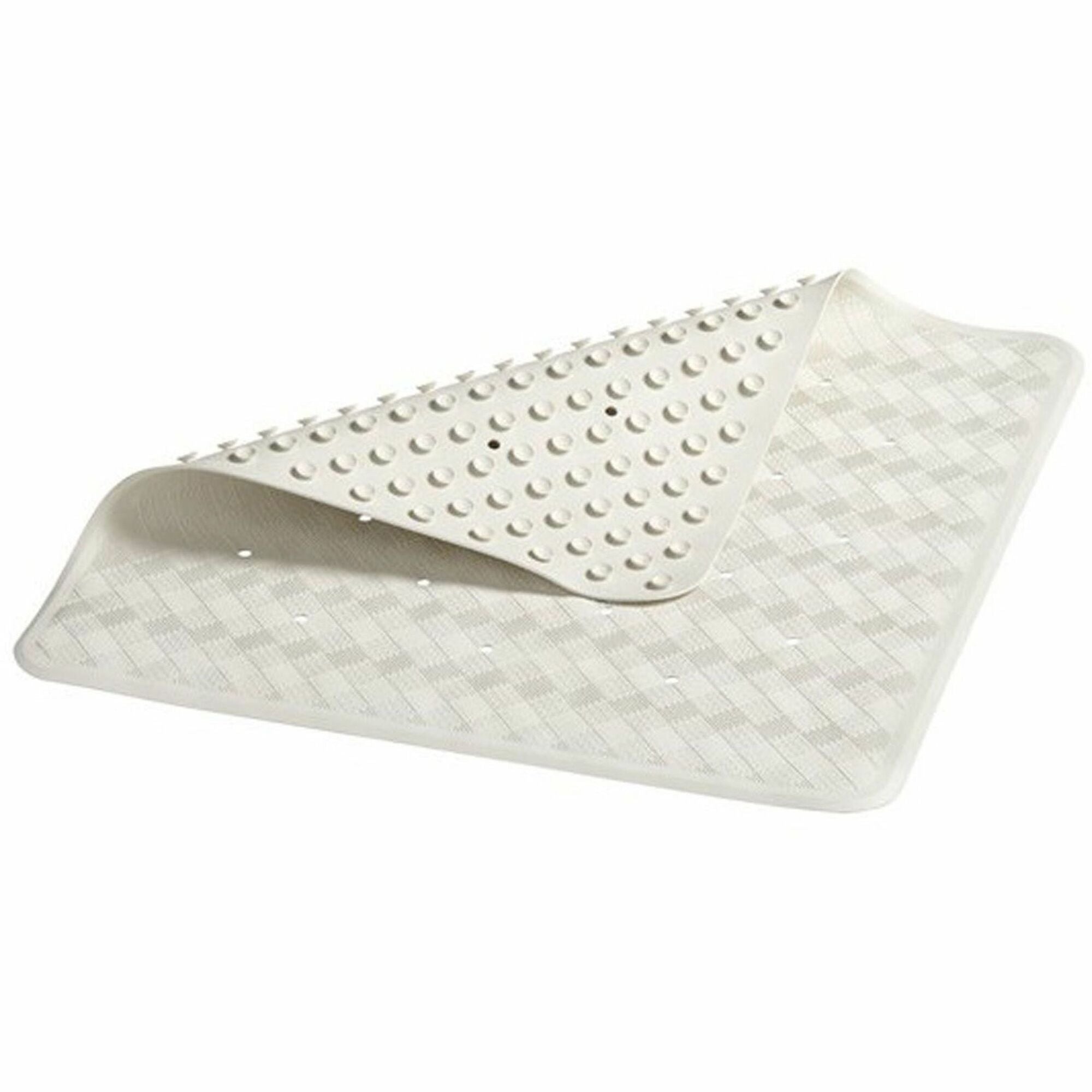 Rubbermaid Commercial Safti Grip Large Bath Mat - Bathroom - 28" Length x 16" Width - Rectangular - Textured - Rubber - White - 1 Each