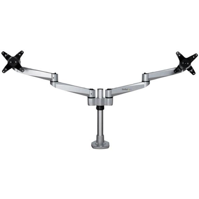 StarTech.com ARMDUALPS Desk Mount for Monitor - Silver - TAA Compliant