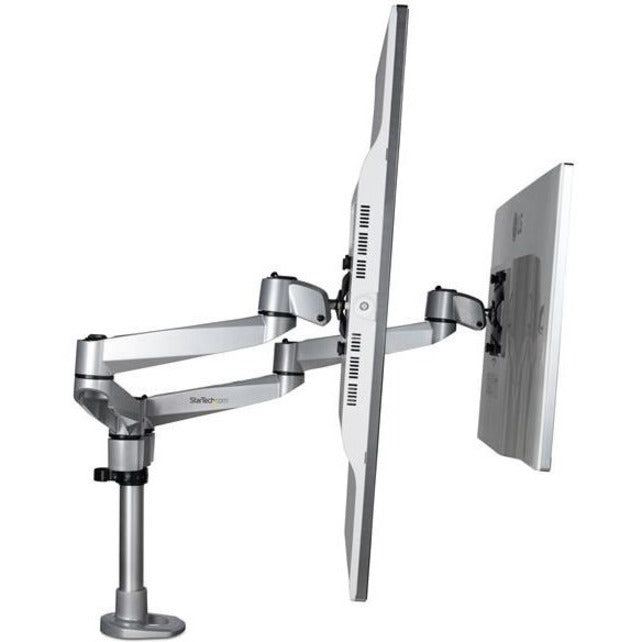 StarTech.com ARMDUALPS Desk Mount for Monitor - Silver - TAA Compliant