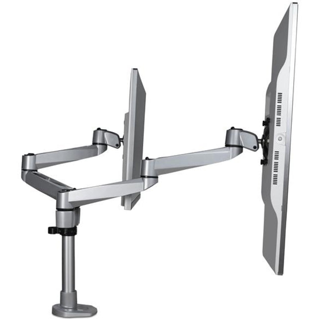 StarTech.com ARMDUALPS Desk Mount for Monitor - Silver - TAA Compliant