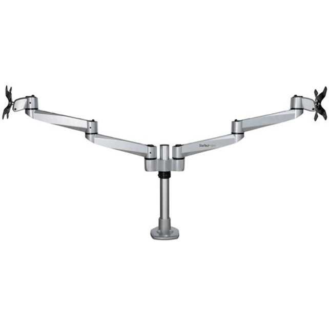 StarTech.com ARMDUALPS Desk Mount for Monitor - Silver - TAA Compliant