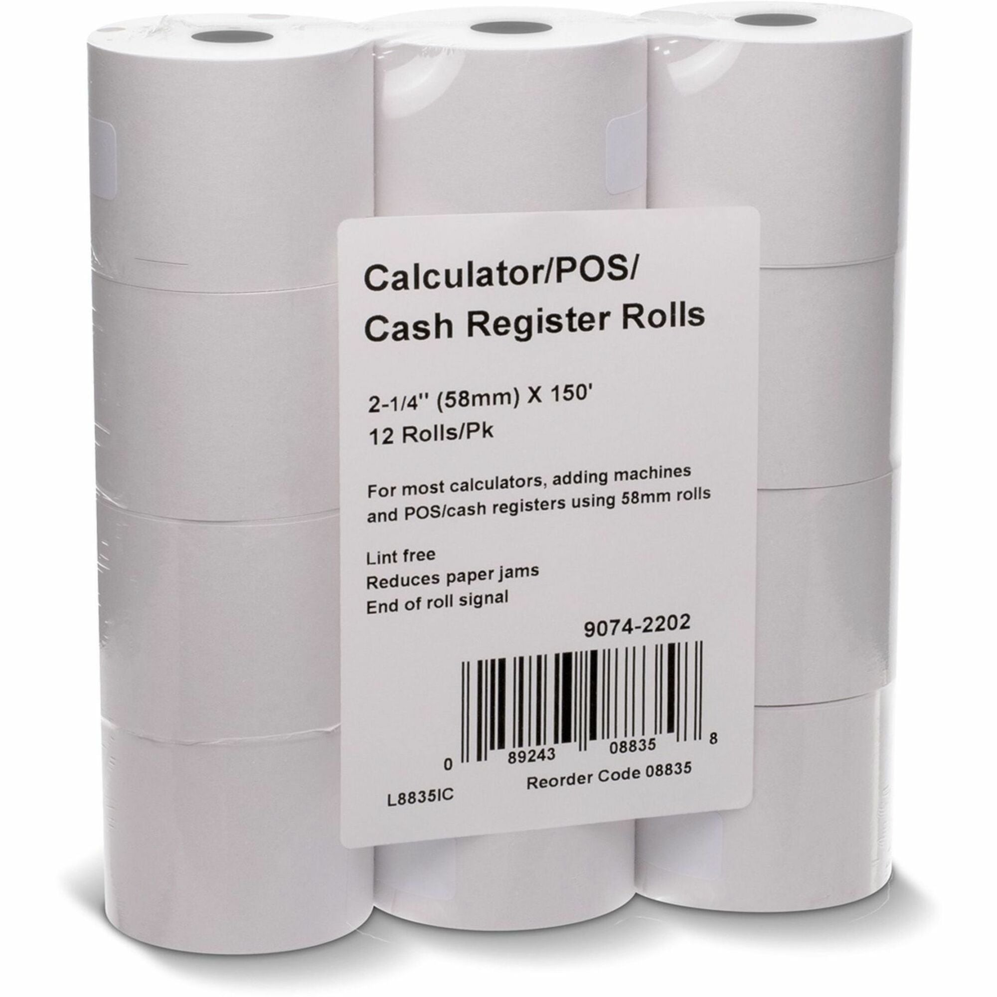 2 1/4" x 150 ft - White - 1 Pack