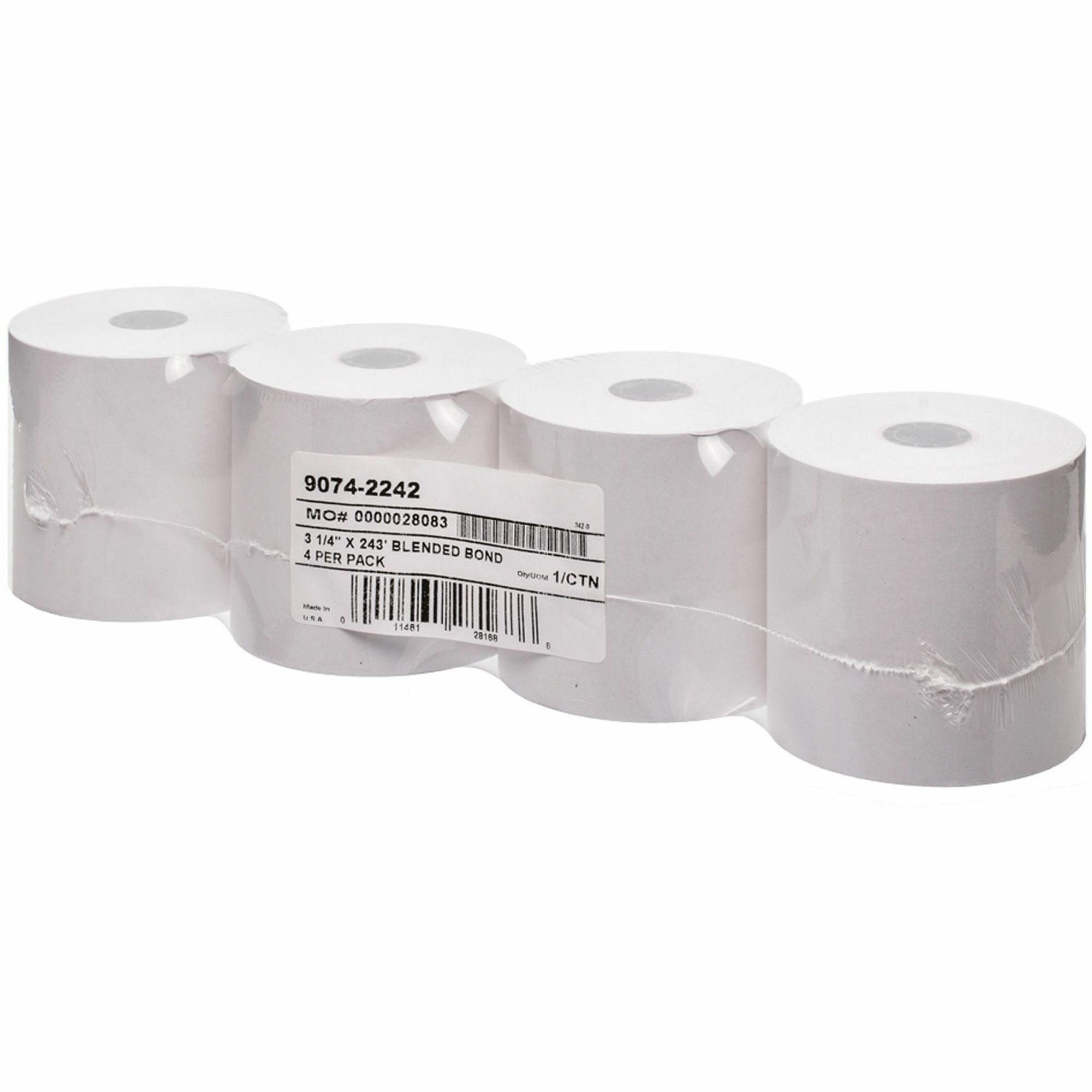 3 15/64" x 243 ft - White - 4 / Pack