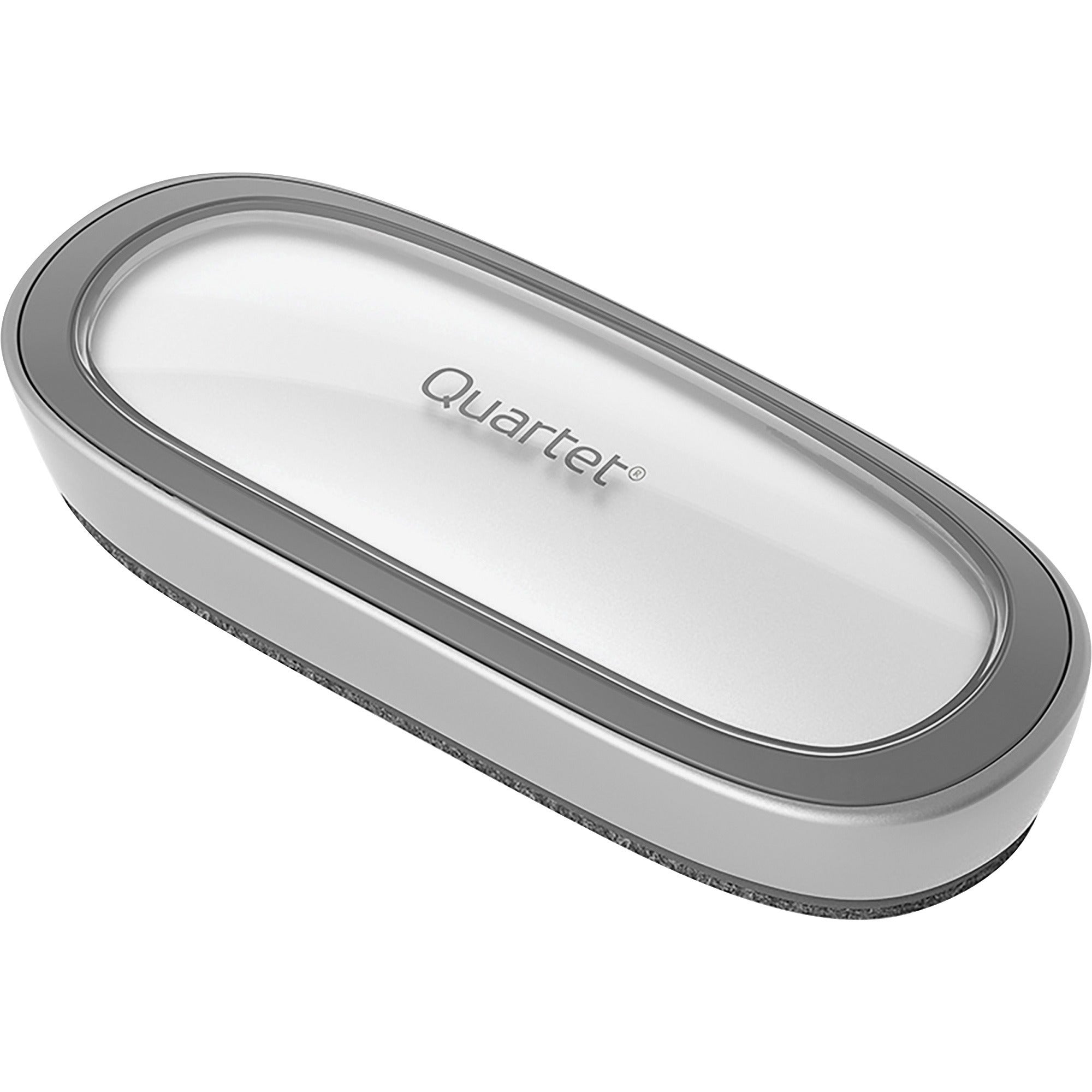 Quartet Dry-Erase Board Eraser - 2.38" Width x 6" Length - Used as Stain Remover, Dust Remover - Dustless, Magnetic - Silver - Foam, Felt - 1 Each