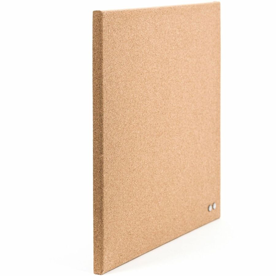 U Brands Frameless Cork Canvas Bulletin Board - 14" Board Height x 14" Board Width - Natural Cork Surface - Self-healing, Frameless, Easy Installation, Sleek Style, Self-healing, Mounting System - 1 Each