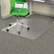 Deflecto EconoMat Chair Mat - Commercial, Carpet, Office - 53" Length x 45" Width x 0.100" Thickness - Clear - 1 Each