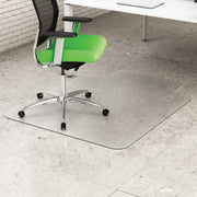 Deflecto Earth Source Hard Floor Chair Mat - Hard Floor - 53" Length x 45" Width x 0.100" Thickness - Lip Size 12" Length x 25" Width - Clear - 1 Each