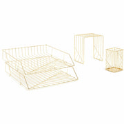 U Brands Vena Desktop Organization Kit - Metal - Gold - 1 Each