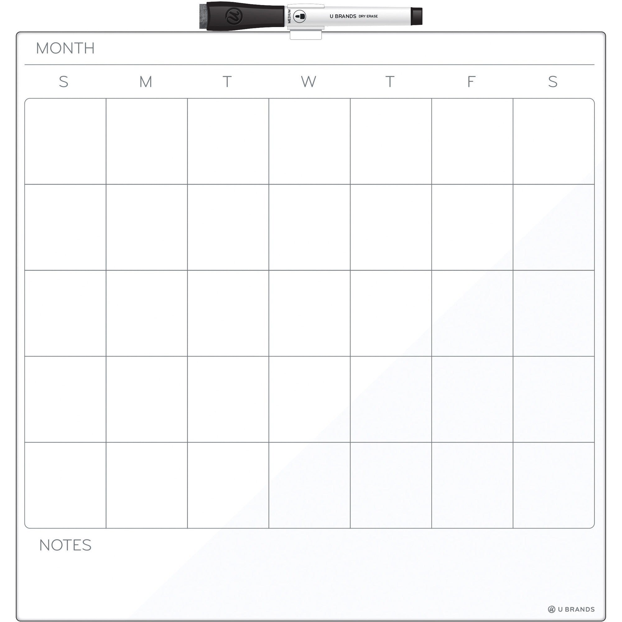 U Brands Magnetic Frameless Dry-Erase Calendar Board