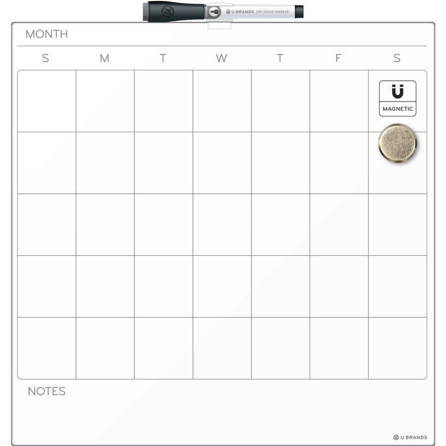 U Brands Magnetic Frameless Dry-Erase Calendar Board