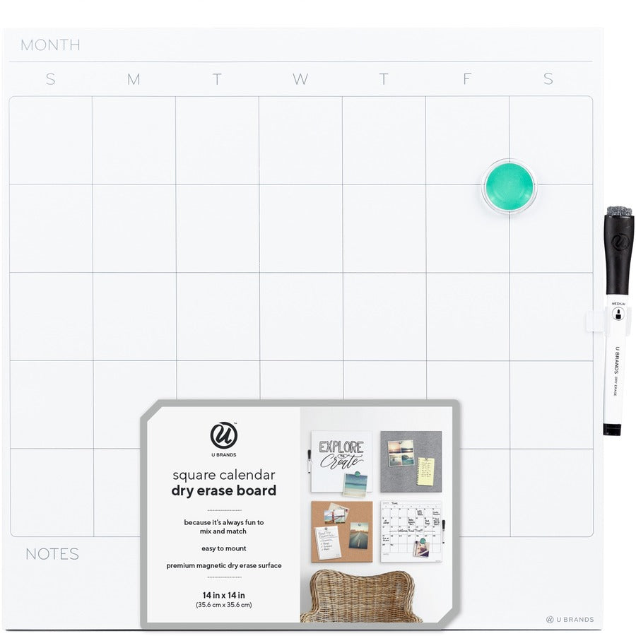 U Brands Magnetic Frameless Dry-Erase Calendar Board