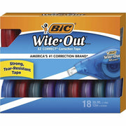 BIC Wite-Out EZ CORRECT Correction Tape - 0.20" Tape Width x 39.40 ft Tape Length - Tear Resistant, Odorless, Film-based - Translucent, White - 1 Box