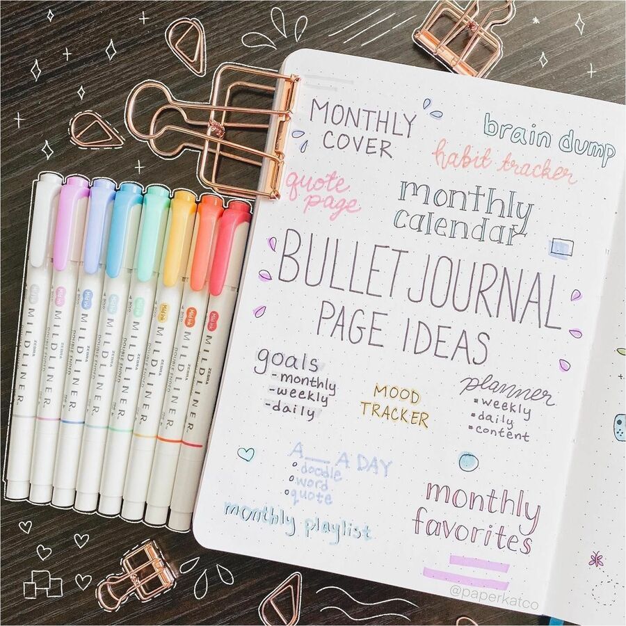 Zebra Pen MILDLINER Dual Ended Creative Marker - Fine Chisel, Bullet Marker Point - Assorted Ink - White Barrel - 15 / Pack