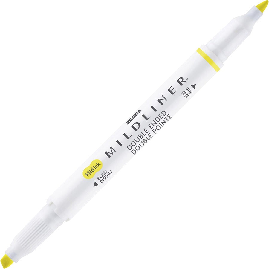Zebra Pen MILDLINER Dual Ended Creative Marker - Fine Chisel, Bullet Marker Point - Assorted Ink - White Barrel - 10 / Pack